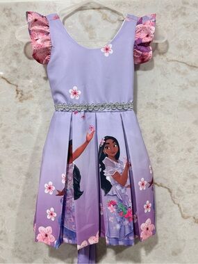 Girls Encanto Lavender Floral Disney Character Dress